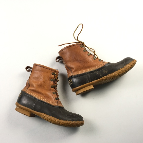 LL Bean Womens Gore-Tex Brown Leather Duck Boots B
